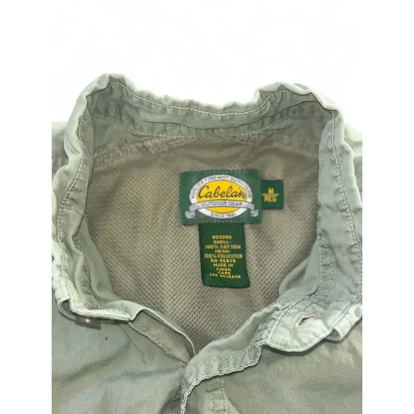 Cabelas Men's Outdoor Short Sleeve Button Down Hunter Green Vented Size M - Picture 2 of 8